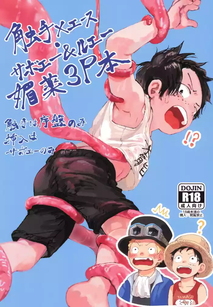 [Hamachi Rinkai Koen (Taihe-yo)] Shokushu × Ace Sabo & Luffy biyaku 3P hon (ONE PIECE)