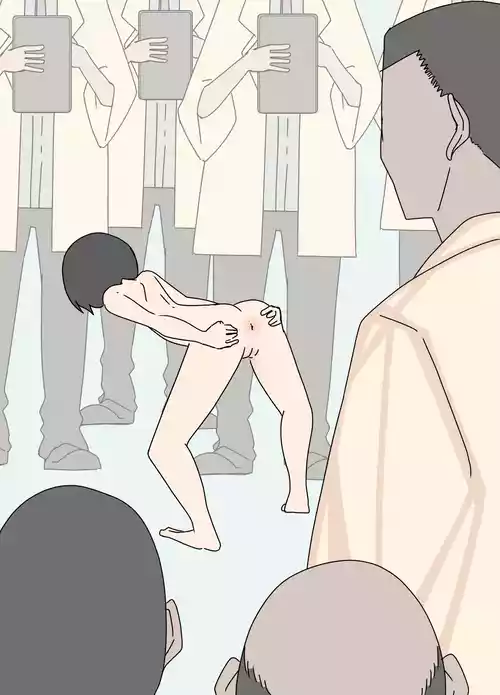 [おしりす喫茶] 研究のために強制的に裸にされて浣腸された少女