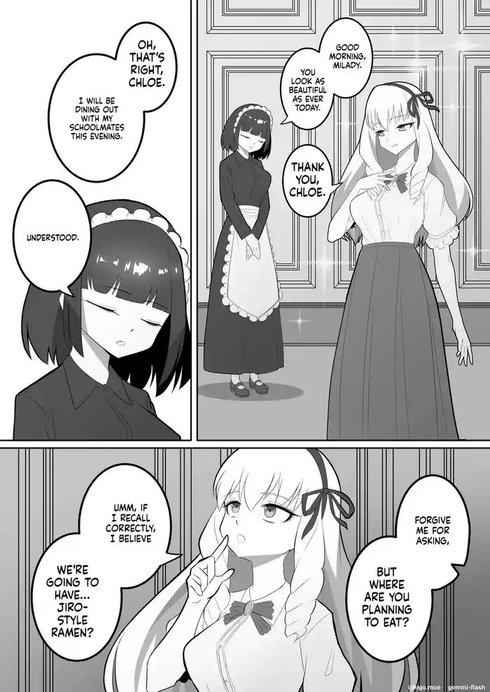 A young lady who gets really fat and her maid who goes crazy